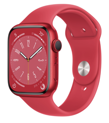 Фото 1 — Apple Watch Series 8 41 мм Красные, спортивный ремешок