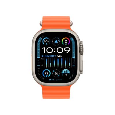 Фото 2 — Apple Watch Ultra 2 49 мм, корпус из титана, ремешок Ocean Оранжевый