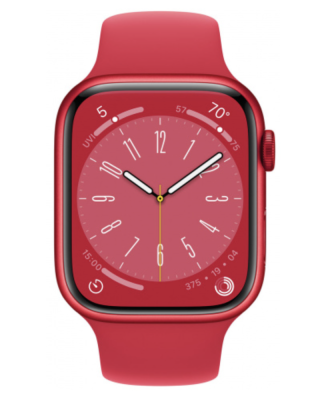 Фото 2 — Apple Watch Series 8 45 мм Красные, спортивный ремешок