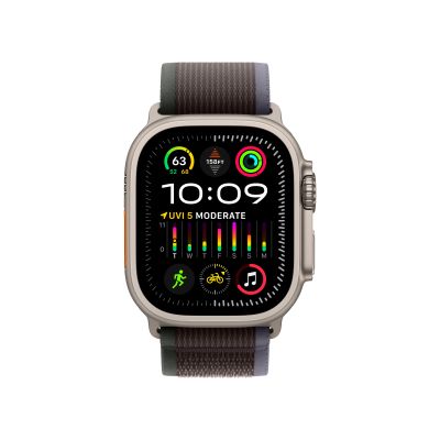 Фото 2 — Apple Watch Ultra 2 49 мм, корпус из титана, ремешок Trail (S/M) Синий/Черный